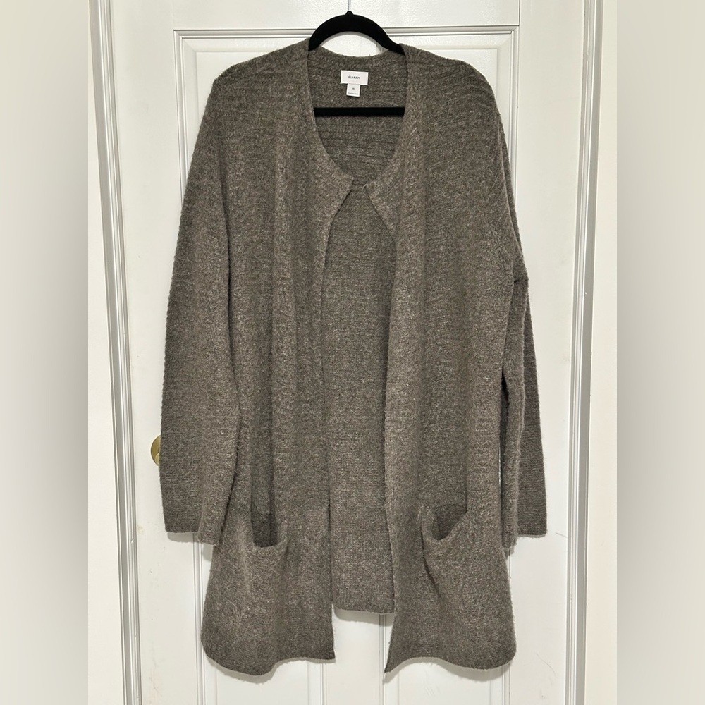 Old Navy Women's Open Front Taupe Marled Cardigan